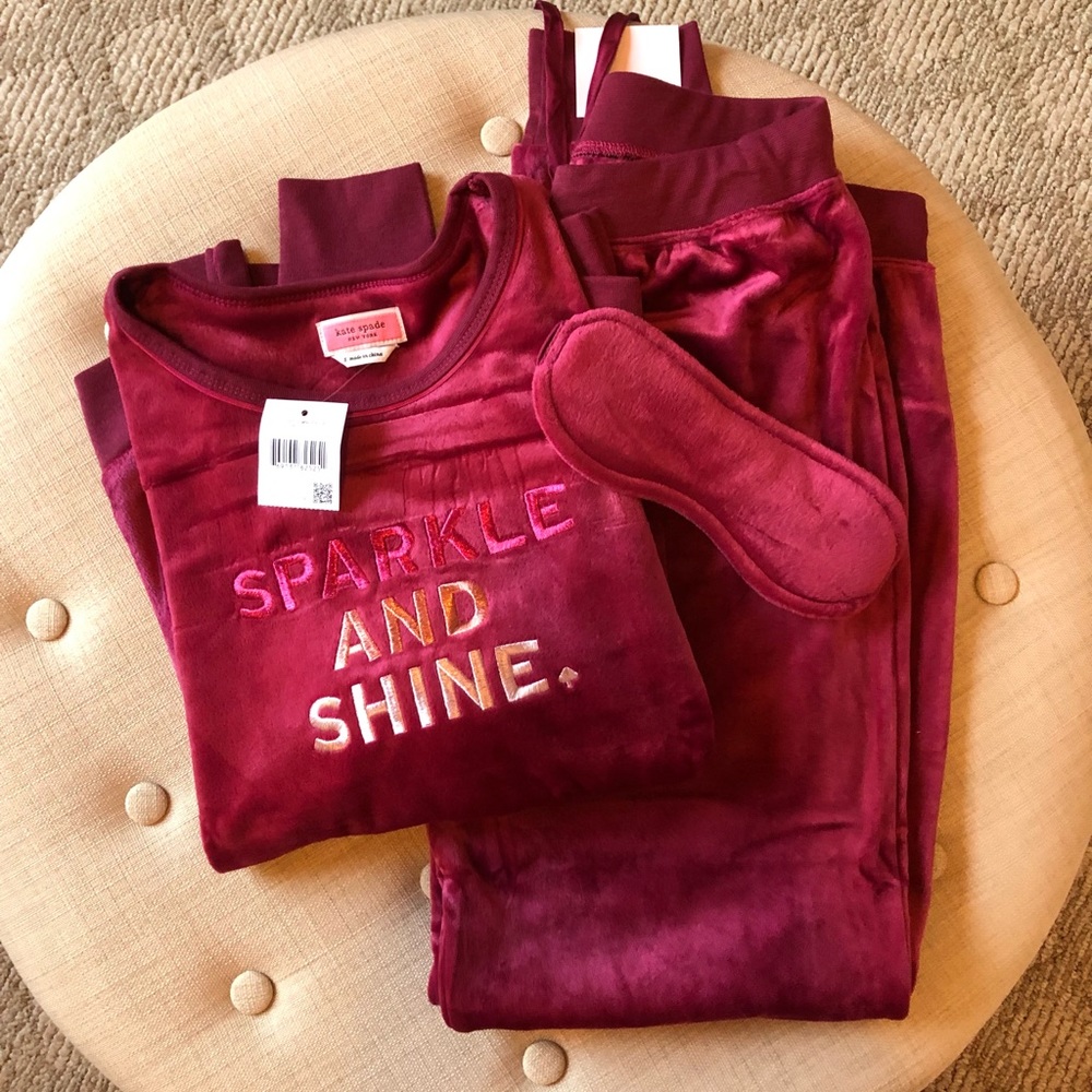 Kate Spade Pajama Set w Eye Mask